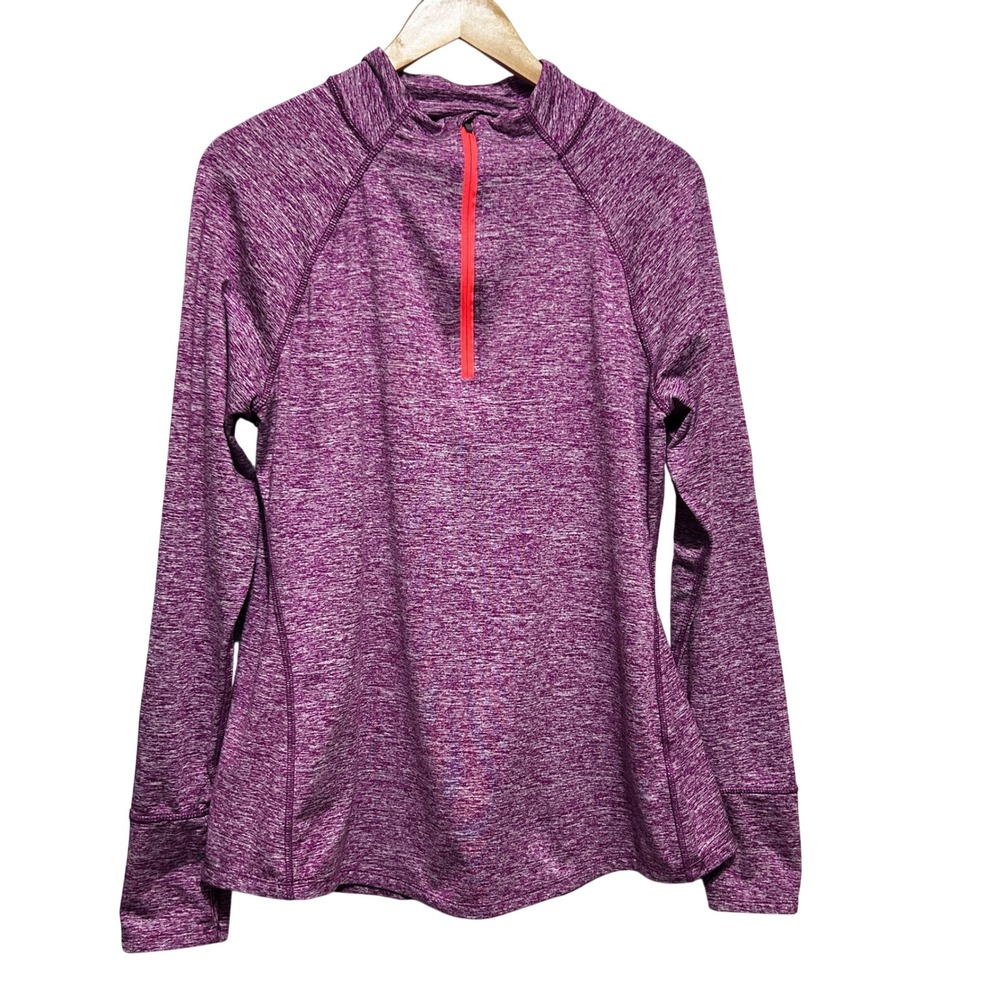 Tangerine Women Quarter Zip Pullover XXL Fuchsia Heather Athletic Running Top